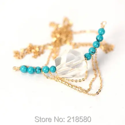 Sn-022 Исцеление Кристалл прозрачный кварцевый самородок на Howlite бар Цепочки и ожерелья