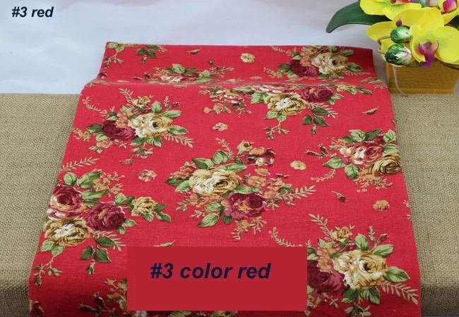 100*140 см Китайская Этническая ткань с цветочным принтом розы хлопок льняная ткань натуральный материал для платья tecido