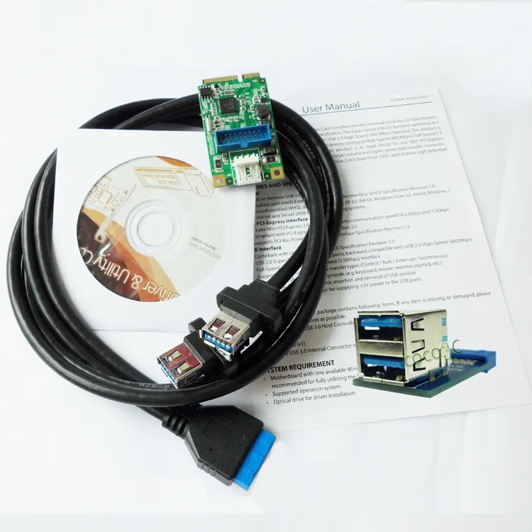 mini-pcie to 2 usb3.0 adapter card a