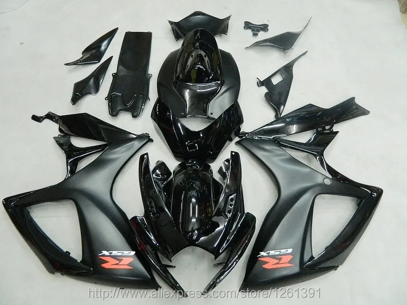 Инъекции обтекатель комплект для SUZUKI GSXR600 750 06 07 матовый черный GSXR600 750 2006 2007 GSXR600 GSXR750 GSXR600 750 K6 06 07
