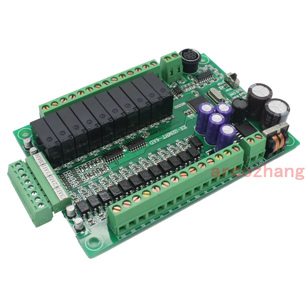 FX1S 22MR 4AD PLC контроллер доска 12DI 10DO 4AI 4 Аналоговые Вход RS484 Modbus Совместимость