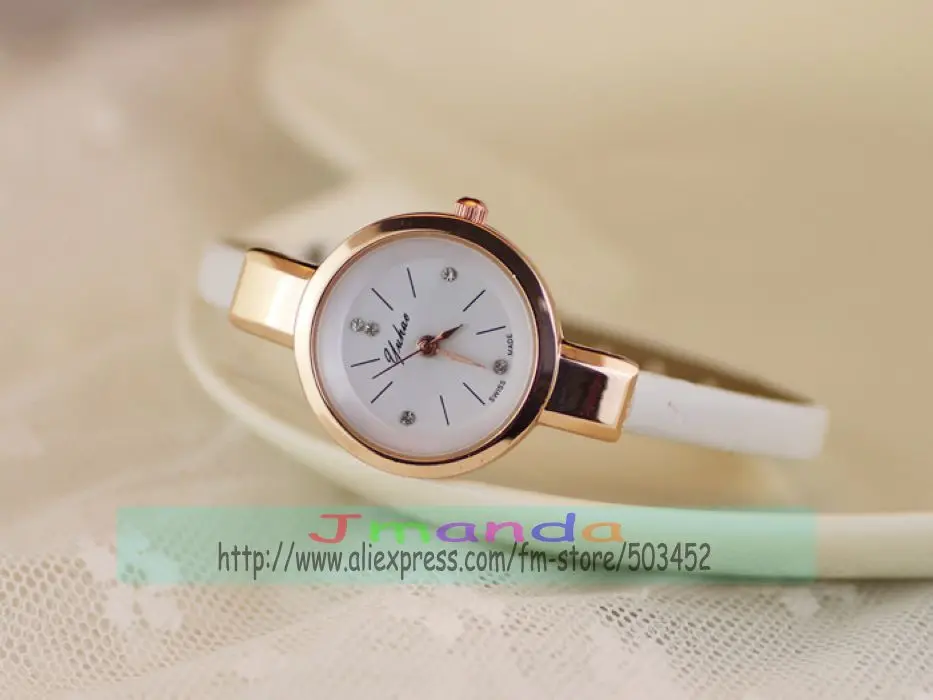 100 шт./лот Yuhao-F039 элегантность наручные часы с бриллиантами модные мини-ремень женские кожа часы шарфов кварцевые повседневные часы