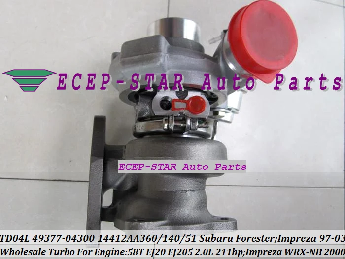 TD04L 49377-04300 14412-AA360 Turbo Turbocharger For Subaru Forester Impreza 97-03 WRX-NB 2000 58T EJ20 EJ205 2.0L 211HP (5)