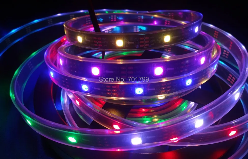 Черный печатной платы 5 м DC5V WS2812B светодио дный пикселей srip, IP68, 30 шт. WS2812B/M с 30 пикселей, водонепроницаемый в силиконовая трубка