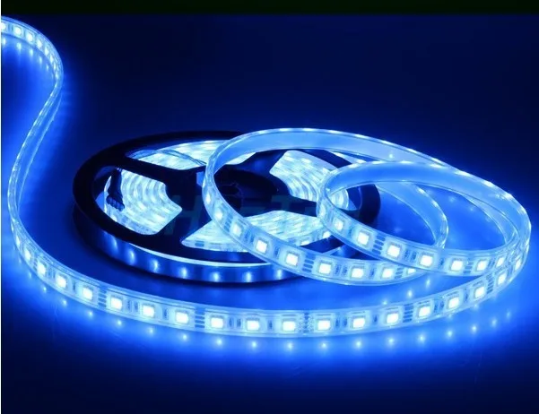 5 м/roll 150 LED RGB SMD 5050 Гибкая Нет Водонепроницаемый светодиодные полосы света with44key ИК-пульт и 3A 12 В адаптер для украшения дома