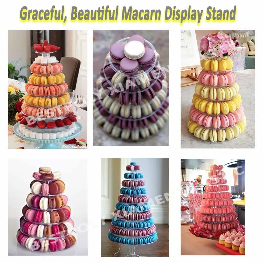 9 комплектов 4 яруса пирамида из макарон, Mini Macaron display Tower, Macaron Stand