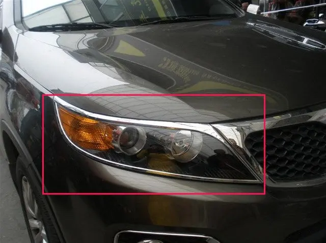 ABS хромированные, для передних фар Крышка лампы для 2009-2012 KIA Sorento стайлинга автомобилей