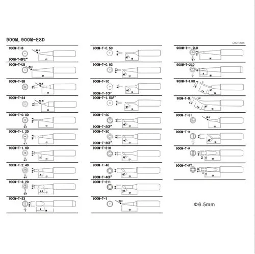 Free shipping 10 pcs /lot Lead-free solder Iron tip 900M-T for hakko Lukey 852D soldering rework station portable stick welder