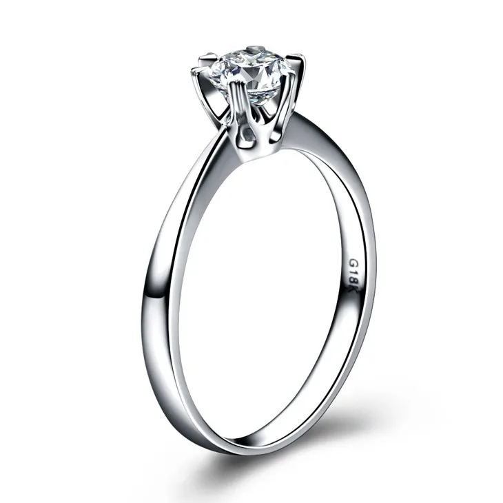 ZOCAI LOVE'S CONCERTO 0,23 КТ Сертифицированный F-G/SI круглая огранка 18 K из белого золота с бриллиантами кольцо W00236