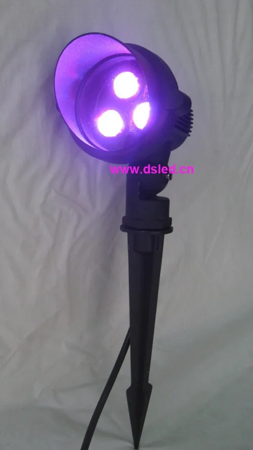 Подходит к DMX, высокой мощности 9 Вт светодиодный RGB садовый свет, светодиодный RGB прожектор с шипами, 3*3 Вт RGB трехчиповый, 12 В постоянного тока, DS-07-6-9W-RGB
