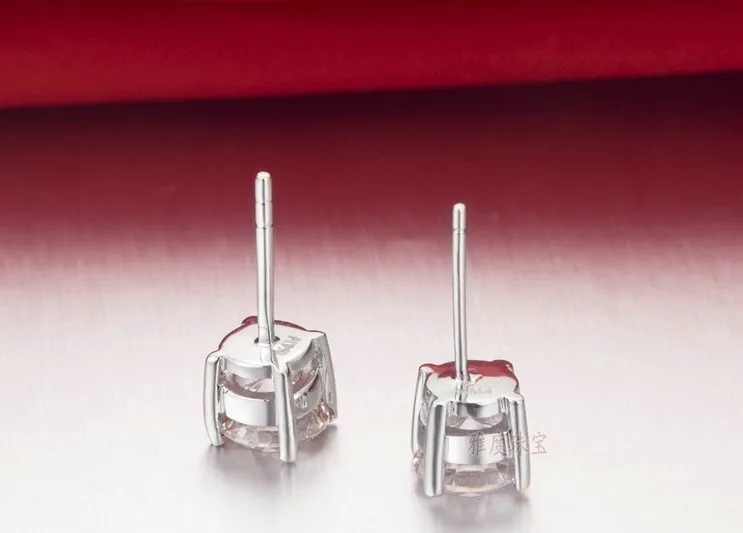 Роскошное предложение женитьбы серьги, 1 ct подушечки высокого качества запонка SONA серьги для женщин, серебро камень серьги