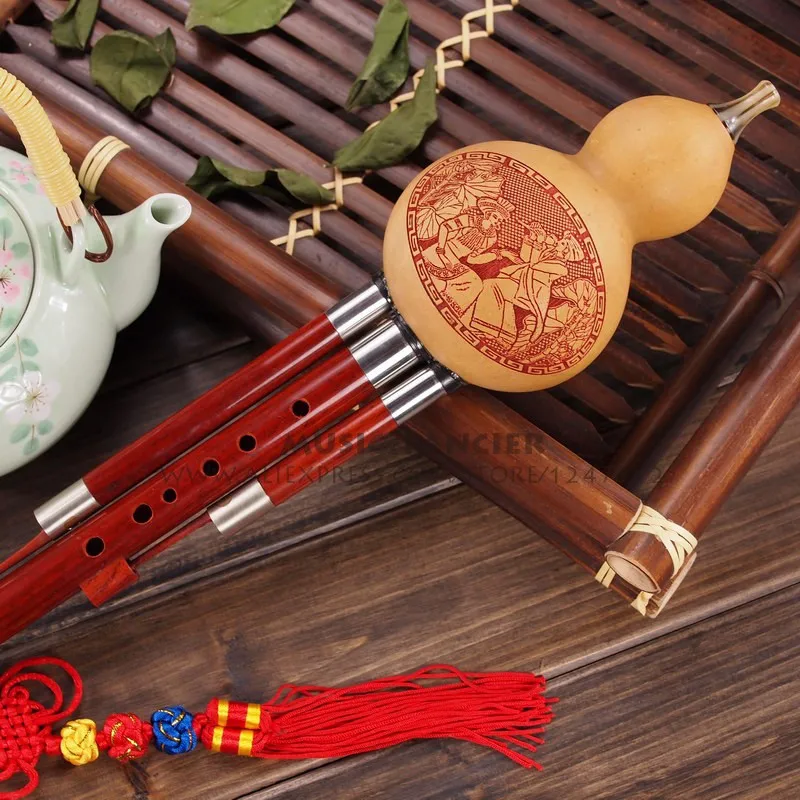Китайская традиционная профессиональная производительность сандалового дерева Хулуси Трехцветная Съемная флейта/dizi Ключ C, B(с чехол