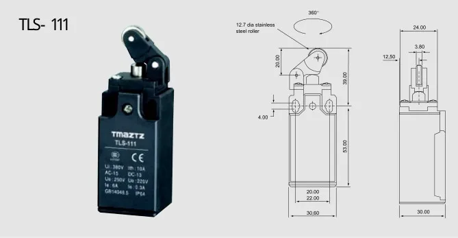 Рычажный концевой выключатель 0.27A/250VDC/IP65 концевой выключатель лифта TLS-111/XCK-P121