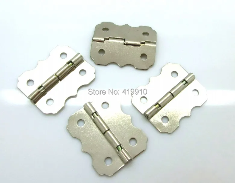 Shipping-50pcs Серебряный тон 4 отверстия коробка стыковые петли 24x20 мм J1276