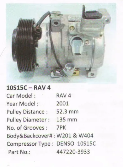 Автоматический компрессор кондиционера для TOYOTA RAV4 10S15C