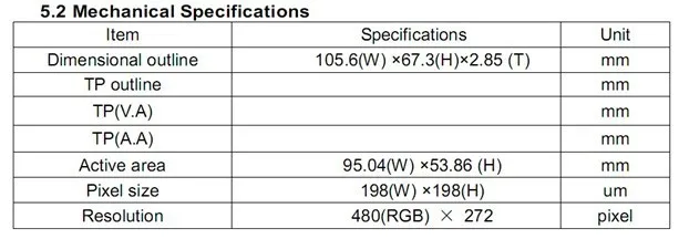 NoEnName_Null 4,3 дюймов 40PIN 24Bit на тонкопленочных транзисторах на тонкоплёночных транзисторах ЖК-дисплей Экран HX8257A Водительская подушка безопасности 480(RGB)* 272 TL-C430V VX530 MP4 MP5