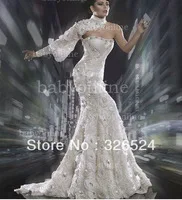 Wholesale 2013- Sweetheart Neckline One Sleeves High Neck Mermaid Long Prom Party Dress Evening dress Ali