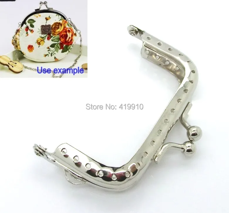 Shipping-5pcs серебристый металлический каркас поцелуй застежка для кошелька сумка замок ручка DIY ручной работы 6,8x5,2 см J2586