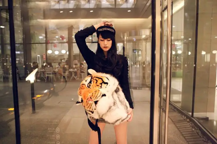 Трендовая модная сумка с головой тигра, женский рюкзак, повседневные мужские рюкзаки, дизайнерские mochila feminina, реалистичные