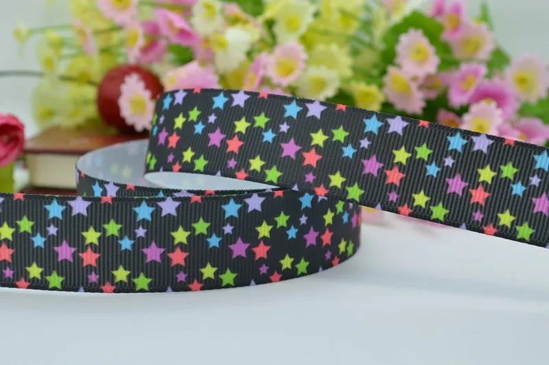 50Y duwes 7/" 22 мм яркие звезды с полушерстяной лентой, hairbow DIY ручной одежды материалы оптом OEM