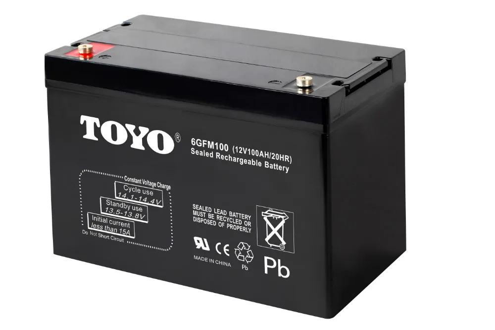 10pcs TOYO battery 12V100AH for Electric vehicles/storage/UPS/back up system