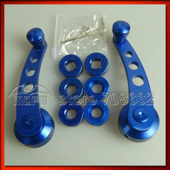 Blue Purple Billet Aluminum Car Manual Window Glass Door Crank Handle Winder Adapter DSC_0666