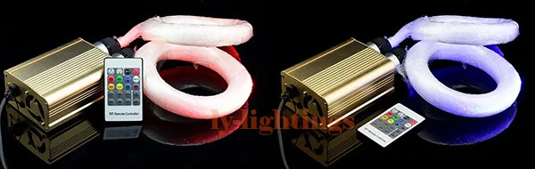 led light + fibra óptica mudança de