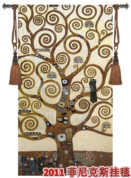 Klimt дерево символ жизни креативный домашний декор 137*70 см пейзаж Картина декоративная настенная вешалка гобелены aubusson гобелены PT-33