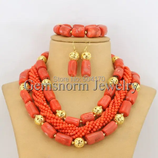 Модное красное украшение с коралловыми бусинами, набор шармов, красные витые нити, Африканский комплект ювелирных изделий, высокое качество, CNR132