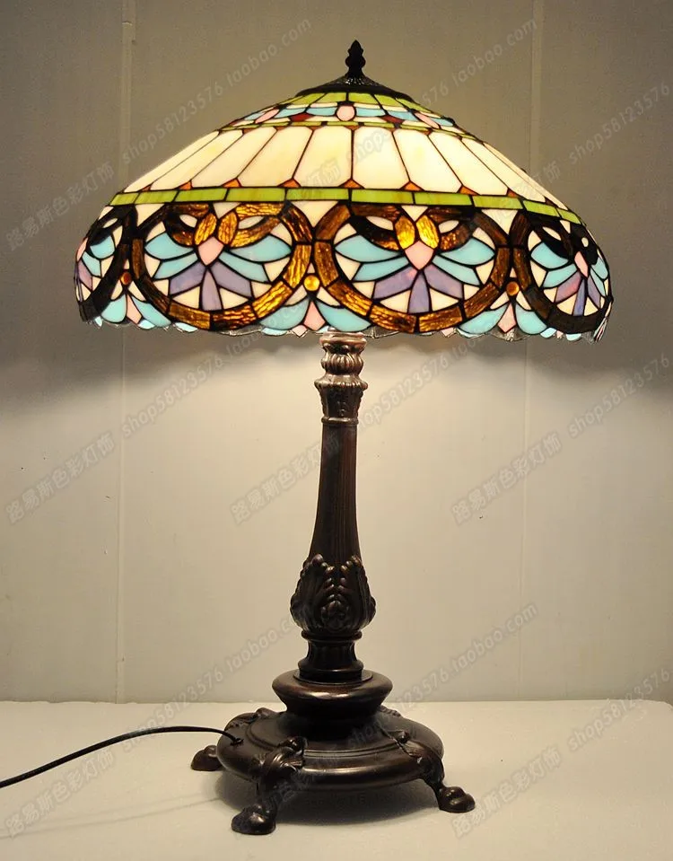 18 Cunxin в форме европейского барокко Tiffanylamps спальня гостиная, украшенные стеклянными барными лампами ретро ностальгия кафе бар