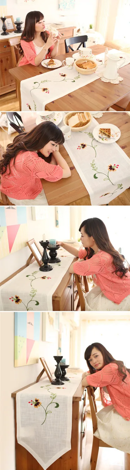 Стол бегун обеденный стол флаг Placemat Вышивка Ткань 260*40 см