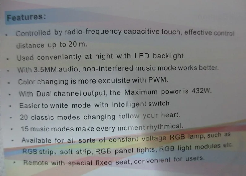 Абсолютно RF 20M эффективный интеллектуальный RGB музыкальный 2 контроллер звуковой чувствительности и пульт дистанционного управления