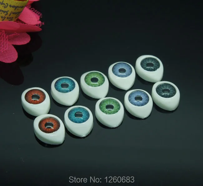 50 шт.(25 pairs) Половина Пластик кукла Средства ухода для век цвета смешивания BJD Средства ухода для век, овальный кукла Dollfie Средства ухода для век завязку 10*14.5 al099