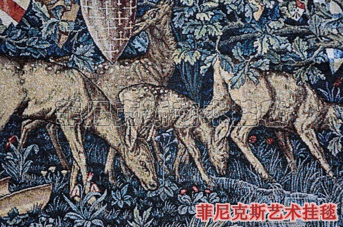 Классический средневековый дизайн, серия Святых Граалей-олень и щит, домашний декоративный текстильный настенный гобелен, PT-27