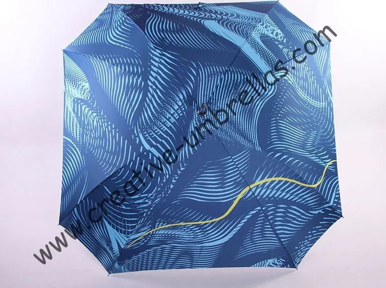 Прямой алюминиевый квадратный umbrellas.14mm синий алюминиевый вал и стекловолокна ребра, автоматический открытый, полный печатных