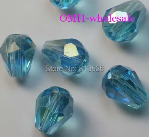 Оптовая продажа OMH Бесплатная доставка! 8x6 мм 10x14 мм 50 шт. Drop хрусталя Комплект синего цвета AB шарики прокладки sj67