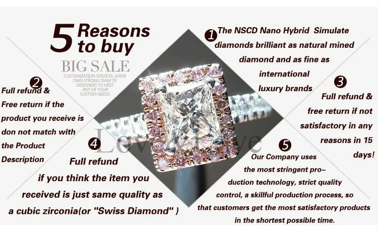 1.5 карат Роскошные Дизайн NSCD прекрасный алмаз Обручение кольцо изысканные свадебные ювелирные Best юбилей подарок для Для женщин