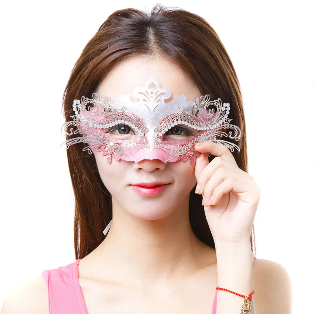 Stunning Laser cut Venetian Masquerade Mask with Clear Rhinestones BD004BK 