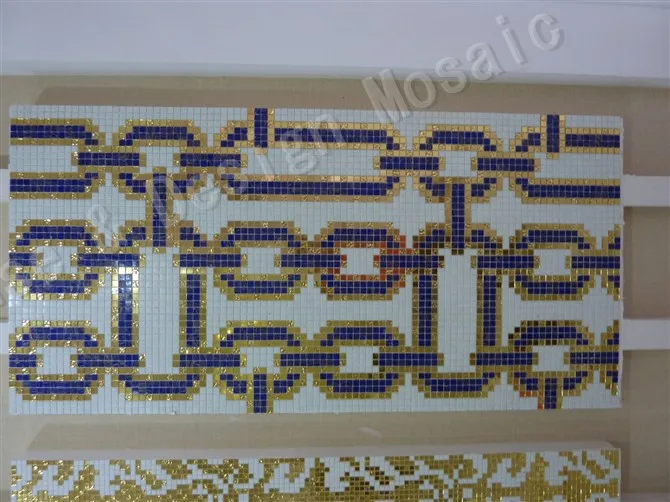 Индивидуальный заказ цепи синий белый стеклянная мозаика tile_kitchen щитка стены ванной плитка бассейн обои