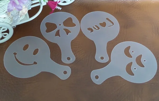 Пластик Кофе трафарет 16 шт. в упаковке Кофе формы капучино Кофе Maker