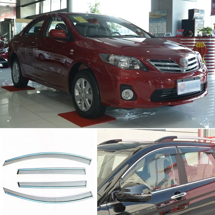 JINKE 4 шт. Копченый Очистить окно Vent Тенты козырек Обтекатели для Toyota Carolla