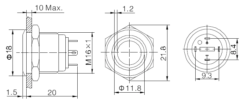 ELEWIND 16 мм кольцо освещенное Мгновенный переключатель(PM161F-10E/J/R/12 V/N