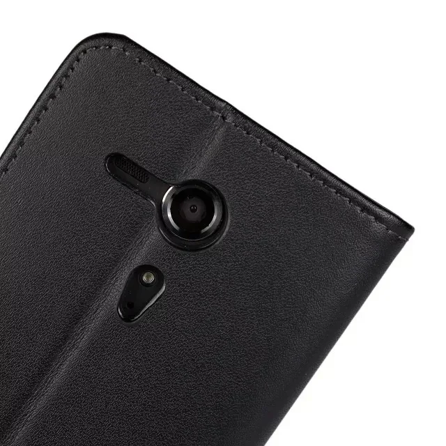 Черный кошелек из натуральной кожи для sony Xperia SP M35h Роскошный чехол из натуральной кожи для Xperia M35h Высокое качество