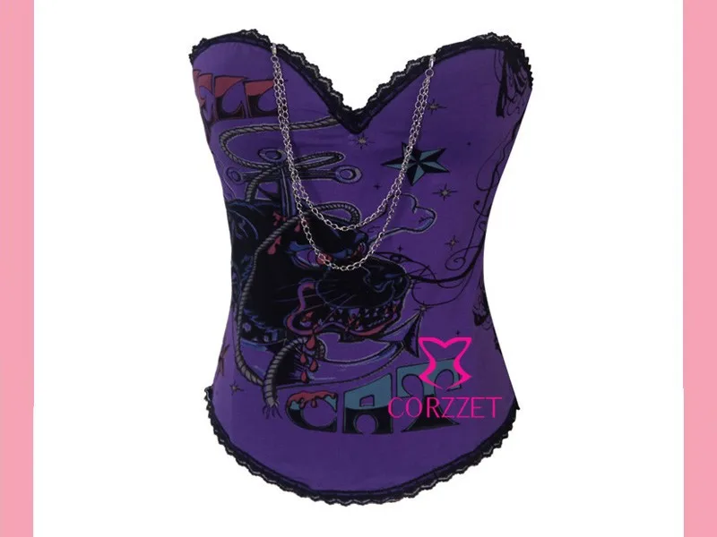 Горячее Тело Shaper Лев с животным принтом Для женщин Pin Up корсет бюстгальтер на бретельках Топы Бурлеск серый костей сексуальный корсет Corseletes S-2XL
