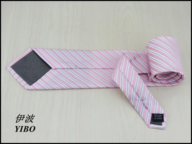 Мужской деловой классический галстук/синий и белый узор в полоску/мужские модные аксессуары 8 см официальная одежда розовый галстук