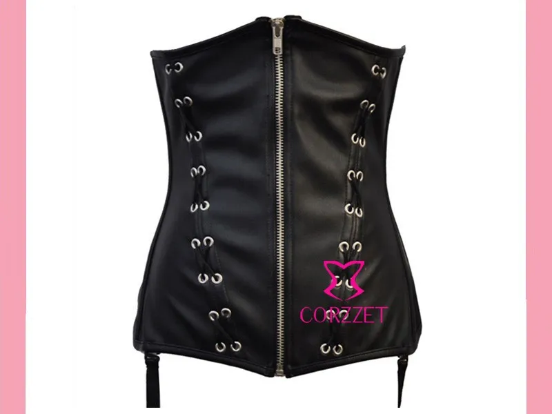 Латекс кружево до костей молния Тонкий Shaper Талии Cincher Черный кожаный корсет под грудь дешевые короткие бюстье и корсеты для женщин XXL