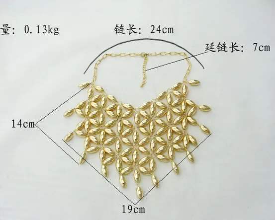 Преувеличены Европейский Стиль Многослойные Цветы Коренастый Choker Нагрудник Заявление Ожерелье N2266