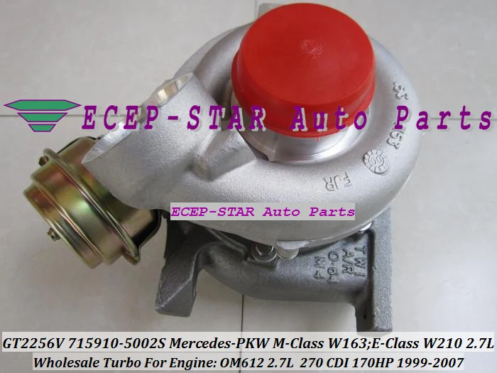 GT2256V 715910-5002S 715910-0001  715910 Turbo Turbocharger For Mercedes-PKW M-Class W163;E-Class 270 CDI W210 1999-2007 OM612 2.7L 170HP (2)