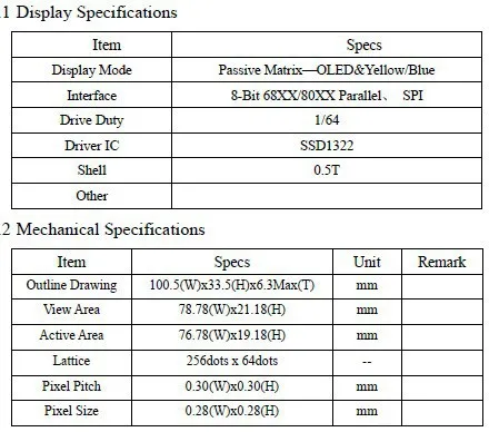 NoEnName_Null 3,2 дюймов 16PIN 8Bit SPI зеленый OLED ЖК-модуль SSD1322 Привод IC 256*64