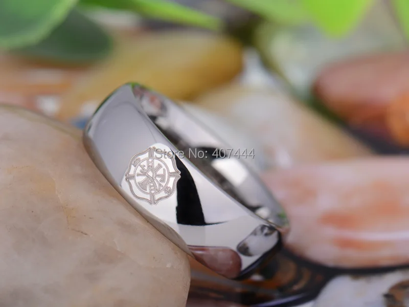 Бесплатная доставка YGK JEWELRY Лидер продаж 8 мм серебряные блестящие Polsih купол пожарный Для Мужчин's Вольфрам обручальное кольцо из карбида